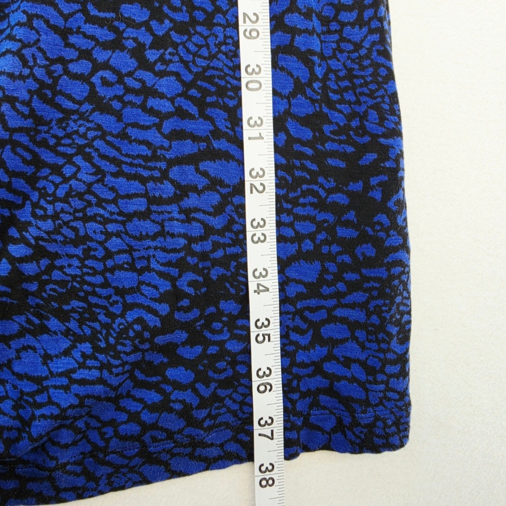 Tart Collections NWT Blue Black Animal Print Cowl Neck Blouson Sheath Dress L - Picture 11 of 11